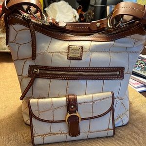 Dooney & Bourke leather hand bag with matching wallet